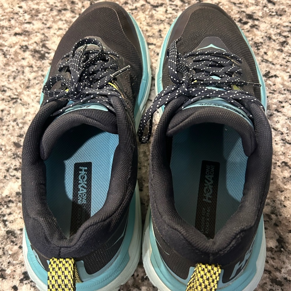 Hoka One One Women's Black and Teal Athletic Shoes - Picture 4 of 6